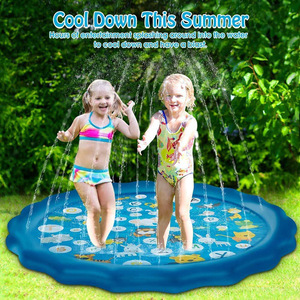 Spray Water <b>Play</b> Mat 1.7M Dark Blue Alphabet Animal Design Outdoor Summer Fun For Kids <b>5</b>-7 Years Unisex - Product Image 2