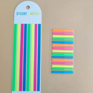 Juego de notas transparentes con índice de PET, 160 + 300 hojas, tira de pegatinas fluorescentes rectangulares pequeñas, suministros para oficina y escuela, papelería - Product Image 6