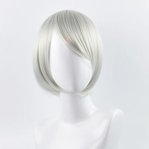 Nier Automata2Bcos Peluca <span class=keywords><strong>gris</strong></span> plateado 9S Nier Automata Mechanical Age <span class=keywords><strong>Cabello</strong></span> <span class=keywords><strong>corto</strong></span> blanco plateado - Product Image 6