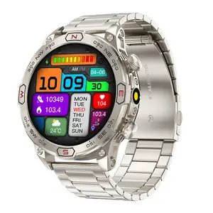 2024 Smart Watch KC86 Men's 1.43 Inch BT Talk Flashlight Compass 450mAh Outdoor Fitness Tracker Amoled Smart Watch
