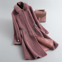 Manteau en fourrure de vison véritable de luxe pour femmes PUDI, veste boutonnée tissée fine, parka en laine d'hiver, trench CT1126