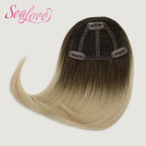 Frangia a clip bionda Shadow Root a lunga durata, in vero capello umano, con frangia a clip, parrucche in capelli umani con frangia - Product Image 5