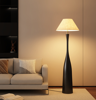 Lampe sur pied minimaliste de style médiéval en forme de champignon, lumière LED, abat-jour en tissu, interrupteur au pied, pour chambre à coucher, salon, maison d'hôtes