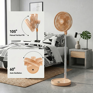 Ventilador <span class=keywords><strong>de</strong></span> Camping Eléctrico Recargable y Plegable con Control Remoto, Luces LED y Motor sin Escobillas - Ideal para Uso en Exteriores y Hoteles - Product Image 4