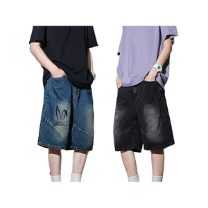 2026 Summer New Style Y2K American Streetwear Breathable Washed Denim High Waist Men's Loose Straight Casual Mid-length <b>Shorts</b> - Product Image 1
