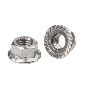 Écrous à bride hexagonale dentelée en acier inoxydable DIN6923 M4 M6 M8 M10 M12 22mm 24mm Fixations pour machines automobiles - Product Image 3