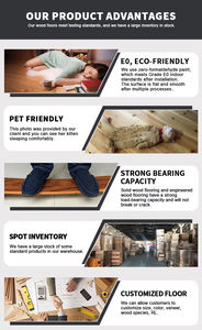 Planchers en bois brossé, parquet contrecollé avec surface texturée, lames de bois dur rustiques pour chambre à coucher - Product Image 6