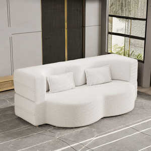 โซฟาอัดลมทันสมัย เฟอร์นิเจอร์วินเทจ โซฟาคู่แบบปรับเอนนอนได้ - Product Image 1