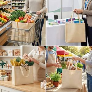 Sac fourre-tout personnalisé en non-tissé avec poignées cousues pour les courses, les salons professionnels, la vente au détail, les cadeaux, sac de shopping réutilisable multicolore - Product Image 4