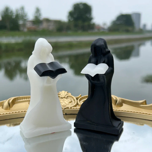 Figurine de Prêtresse en Obsidienne et Cristal, Sculptée en Jade Blanc de Haute Qualité, <span class=keywords><strong>Connexion</strong></span> <span class=keywords><strong>Spirituelle</strong></span>, Personnalisable, Vente en Gros - Product Image 1