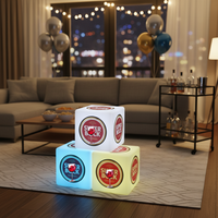 Pouf et ottoman modernes en plastique avec revêtement en tissu et éclairage LED pour salon, tabouret de salon, meubles de maison