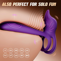 Vibrierender Penisring Paar-Sexspielzeug Fuchs-förmiger Männlicher Sex-Vibrator mit 10 Vibrationsmodi Doppelter Penisring