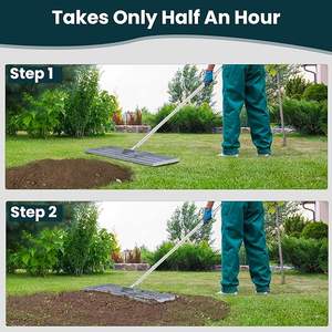 JH-Mech <span class=keywords><strong>grand</strong></span> râteau en métal robuste et durable personnalisé de haute qualité pour surfaces au sol pour niveler la pelouse - Product Image 2