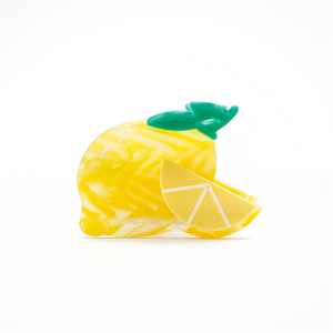 Pinza de Pelo Unisex de Acetato con Forma de Fruta, Diseño Realista de Sandía/Limón/Manzana, Se Acepta Diseño Personalizado para Bodas - Product Image 5