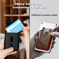 Dompet Kartu Kredit Saku Baru untuk Pria, Dompet MagSafe Kulit PU dengan Penyangga, Minimalis Tipis RFID untuk iPhone