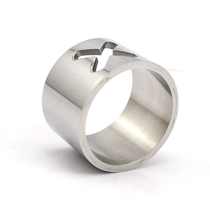Mode acier inoxydable argent bagues graver personnalisable croix anneau pour les femmes à la mode bijoux fins cadeau Bague <span class=keywords><strong>Cible</strong></span> - Product Image 6