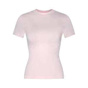 Sky <strong>blue</strong> Women's Summer T-shirt High Quality Custom Embroidery Women's <strong>Crop</strong> <strong>tops</strong> Slim fit t shirt - Product Image 5