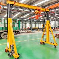 Mini-grue portique mobile électrique sans rail à double poutre, réglable en hauteur, à roues en caoutchouc, 6 tonnes, pour préfabriqués