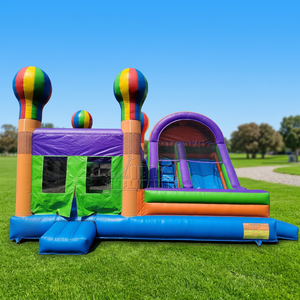 Château gonflable commercial pour enfants en forme de montgolfière avec toboggan, maison de saut gonflable en PVC pour la location événementielle - Product Image 1
