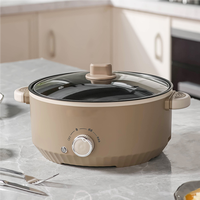 Casserole électrique multifonctionnelle, casserole de cuisson antiadhésive, température réglable, fonte, sauté, cuisson à la vapeur, usage domestique, 3L
