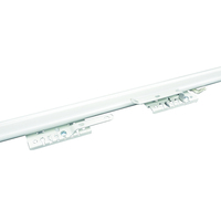 Rail de rideau métallique robuste sur mesure, type F, extensible, manuel, pour rideaux américains