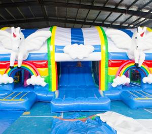 <span class=keywords><strong>Castillo</strong></span> Inflable Comercial Popular, Nuevo Diseño de Unicornio Arcoíris, PVC Ecológico, Capacidad para 50 Personas, Tamaño y Color Personalizables - Product Image 4
