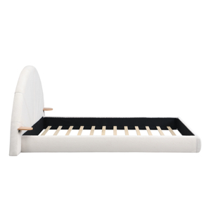 เตียงหนังหรูหราทันสมัย เตียงคู่สำหรับห้องนอน พร้อมโต๊ะเล็กสำหรับห้องนั่งเล่น - Product Image 4