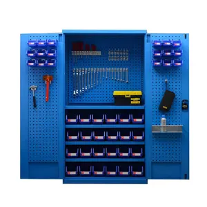 Armoire de rangement pour outils de garage d'atelier à 2 portes en métal industriel Stockage de pièces de garage