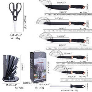Vente en gros populaire Ensemble de <span class=keywords><strong>couteaux</strong></span> de cuisine 9 pièces Ensemble de <span class=keywords><strong>couteaux</strong></span> de cuisine avec support en acrylique Gamme de <span class=keywords><strong>couteaux</strong></span> de cuisine - Product Image 6