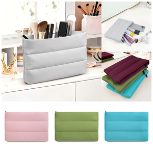 Grande trousse <span class=keywords><strong>de</strong></span> maquillage matelassée en néoprène <span class=keywords><strong>pour</strong></span> <span class=keywords><strong>femme</strong></span>, sac <span class=keywords><strong>de</strong></span> rangement <span class=keywords><strong>pour</strong></span> cosmétiques et soins <span class=keywords><strong>de</strong></span> la peau, sac <span class=keywords><strong>de</strong></span> <span class=keywords><strong>toilette</strong></span> scuba avec fermeture éclair - Product Image 1