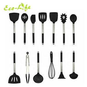 Ensemble d'ustensiles de cuisine en silicone avec manche en acier inoxydable, 13 pièces, Eco-Life - Product Image 3