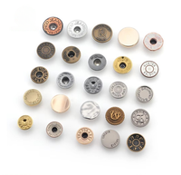 Bouton de jean personnalisable en alliage de zinc de 17 mm, logo étoile diamantée rectangulaire, lavable, bouton à pression OEM, catégorie de produit
