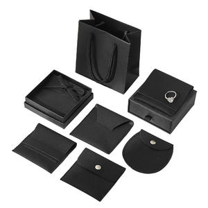 Kotak kemasan hitam kualitas terbaik untuk anting gelang kalung cincin Kraft kertas perhiasan kotak kemasan hadiah dengan tas - Product Image 1
