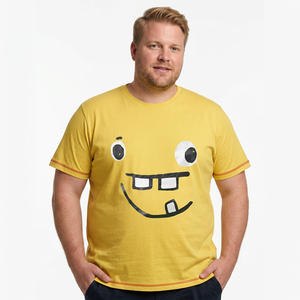 Camiseta de Manga Corta para Hombre, Talla Grande, Estilo Casual Elegante, Transpirable, Anti-Pilling, 100% Algodón Orgánico, India - Product Image 1