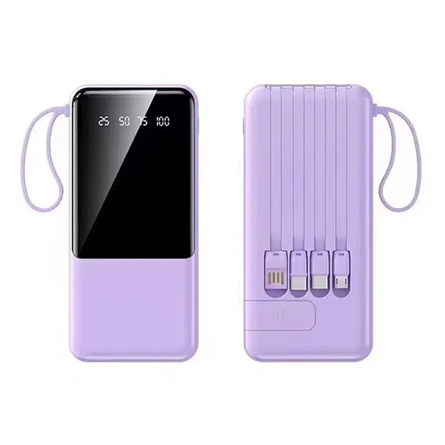 10000mAh 20000mAh Power Bank Fast Charging Powerbank 4 Built-in Cables Portable Charger with Custom Logo for iPhone 17 16 15 Pro