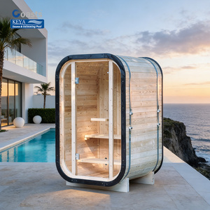 Nuovo Design Sauna Esterna in Legno di Cedro Massiccio per Una Persona con Stufa Elettrica 3Kw - Product Image 1