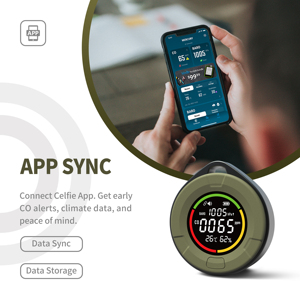 Détecteur <span class=keywords><strong>de</strong></span> <span class=keywords><strong>monoxyde</strong></span> <span class=keywords><strong>de</strong></span> <span class=keywords><strong>carbone</strong></span> portable 3-en-1 PROTMEX PTH-10D+ avec écran LCD, plage 0-1000ppm, alarmes sonores et lumineuses, surveillance via application intelligente - Product Image 4