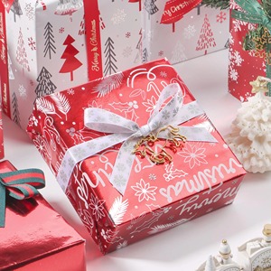 Custom Christmas Tree <b>Pattern</b> Double-Sided Metallized Recyclable Digital Printing Gift Wrapping <b>Paper</b> Roll for Gift Packaging - Product Image 6