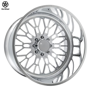 ล้อรถบรรทุกแบบดิสลึก 8 รู ยี่ห้อ Dw Polished <span class=keywords><strong>Chrome</strong></span> Mesh ขนาด 20 22 24 26 28 นิ้ว สำหรับรถยกสูงแบบออฟโรด อะไหล่แต่งสำหรับ Silverado Ram 1500 - Product Image 1