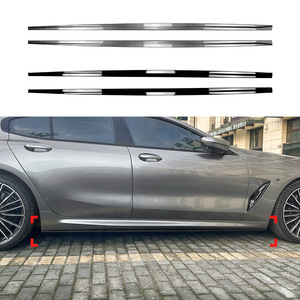 Amp-Z Side Skirts For Bmw 8 Series G16 2019+ M Sport Piano Black Carbon Fiber Texture Polished Finish Exterior Body Kit - Product Image 1