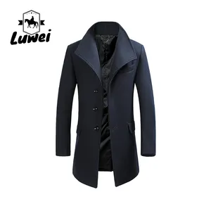 Utilität Oberbekleidung Winter Herrenjacke Rechte Kittel für Herren Höschen langer Mantel elegante Slim lange Mäntel