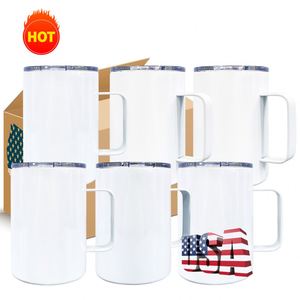 Tasses isothermes en acier inoxydable de 12 oz avec poignée, tasses de voyage de 12 oz avec couvercle, tasses droites pour chocolat chaud - Product Image 1