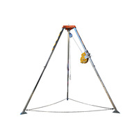 Treuil de sauvetage d'urgence en alliage d'aluminium Big Bear pour incendies, capacité de levage 2000 kg, trépied de 2,2 m de hauteur maximale pour incendies de classe B et produits chimiques dangereux