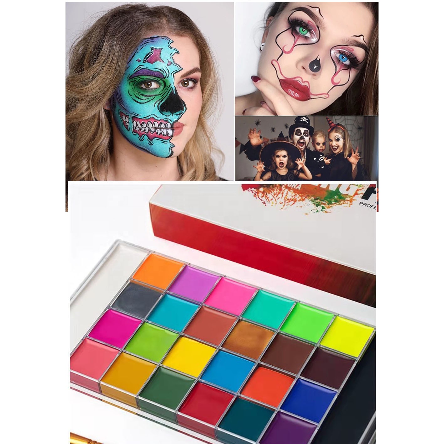 Высококачественный Набор для рисования лица, 26 цветов, частная марка, Нетоксичная безопасная татуировка, Хэллоуин, Вечеринка FX, художественное тело, принадлежности для рисования