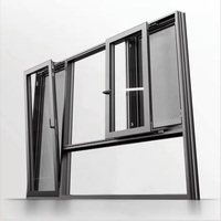Fenêtre coulissante horizontale en alliage d'aluminium pour salle de bain avec verre opaque, design de ventilation pour l'intimité et isolation thermique