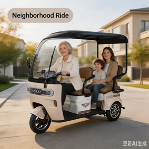 QSD- 2-Sitzer Elektro-Dreirad mit Dach / 2-Personen <span class=keywords><strong>E</strong></span>-Trike / Elektrische Autorikscha 1000W 60km Reichweite Familien-Mobilitäts-Trike - Product Image 6