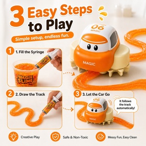 Set Giocattolo per Bambini con Auto su Pista di Slime Creativa, Percorsi Personalizzabili, Fango Magico Cristallino, Pista Elettrica per Auto - Product Image 5