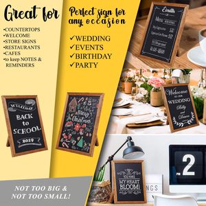 Tableau noir en bois pliable multi-tailles avec support de bureau pour affichage publicitaire et messages, noir - Product Image 2