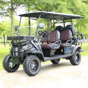 großhandel 4+2 sitze 48 v golf cart elektrisches utility-fahrzeug golfwagen 6 sitze golfwagen luxus