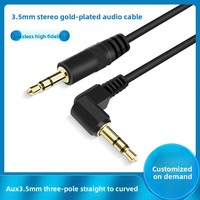 Câble d'extension audio pour casque, 3,5 mm stéréo mâle-mâle, AUX droit à coudé, 1 mètre, gaine en PVC